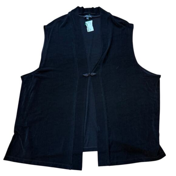 NWT Vikki V 4X‎ Slinky Knit Swing Vest Sleeveless Cardigan Travel Workwear Party - Picture 1 of 8